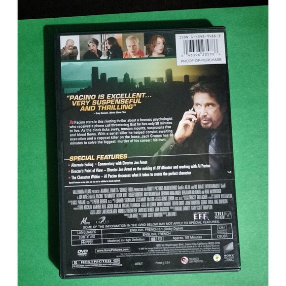 Al Pacino "88 Minutes" DVD Movie Thrilling Suspense Crime Film R-Rated Jon Avnet - Picture 13 of 13